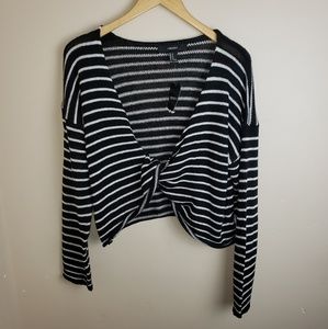 NWT Knit Twist-Front Crop Top Sweater